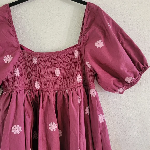 ALTAR'D STATE Crush Berry Puff Sleeve Mini Dress L. - Picture 7 of 9
